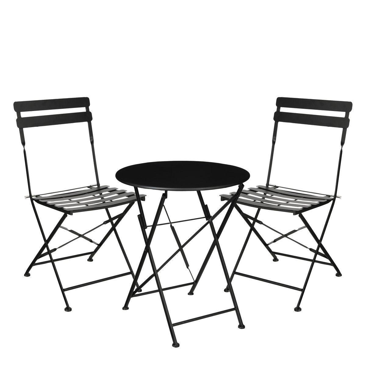 Laurence Bistro-Set – 3-teilig – Metall – Schwarz - HomeDesign Knaus