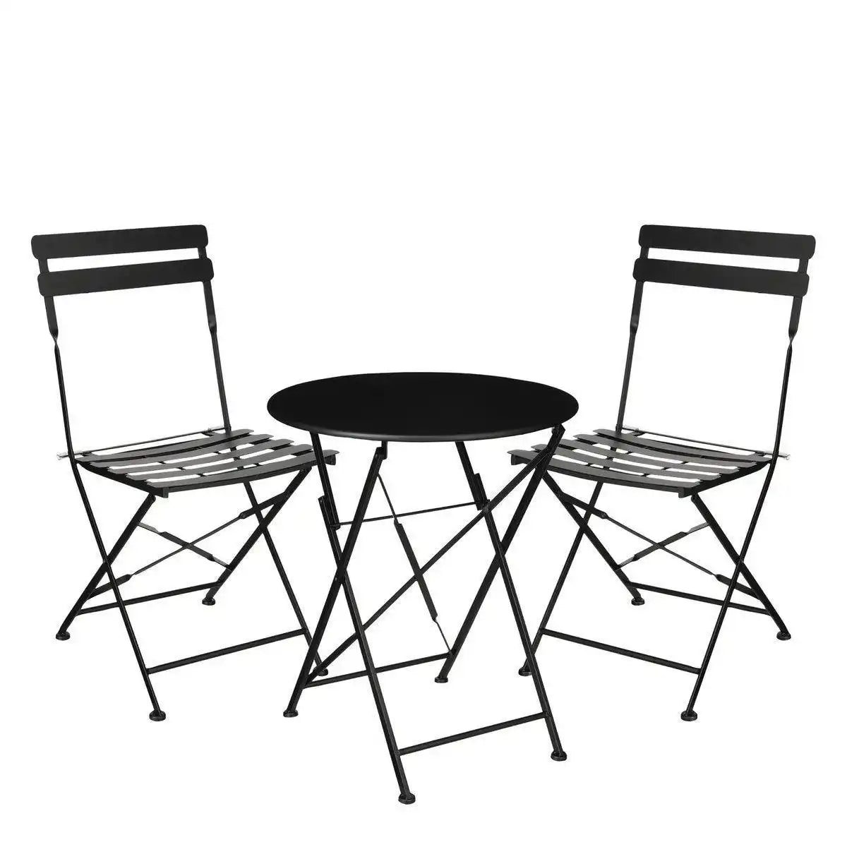 Laurence Bistro-Set – 3-teilig – Metall – Schwarz - HomeDesign Knaus