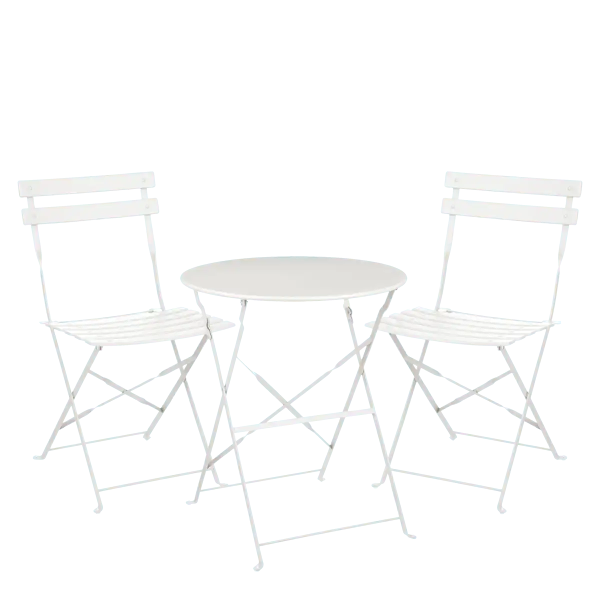 Laurence Bistro-Set – 3-teilig – Metall – Weiß - HomeDesign Knaus