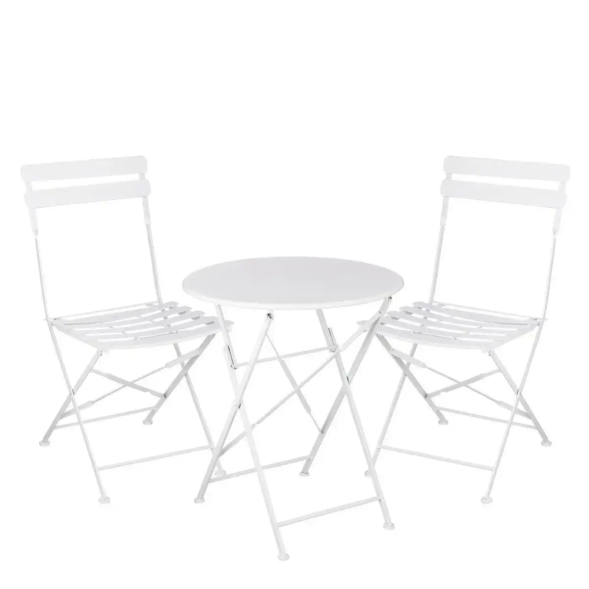 Laurence Bistro-Set – 3-teilig – Metall – Weiß - HomeDesign Knaus