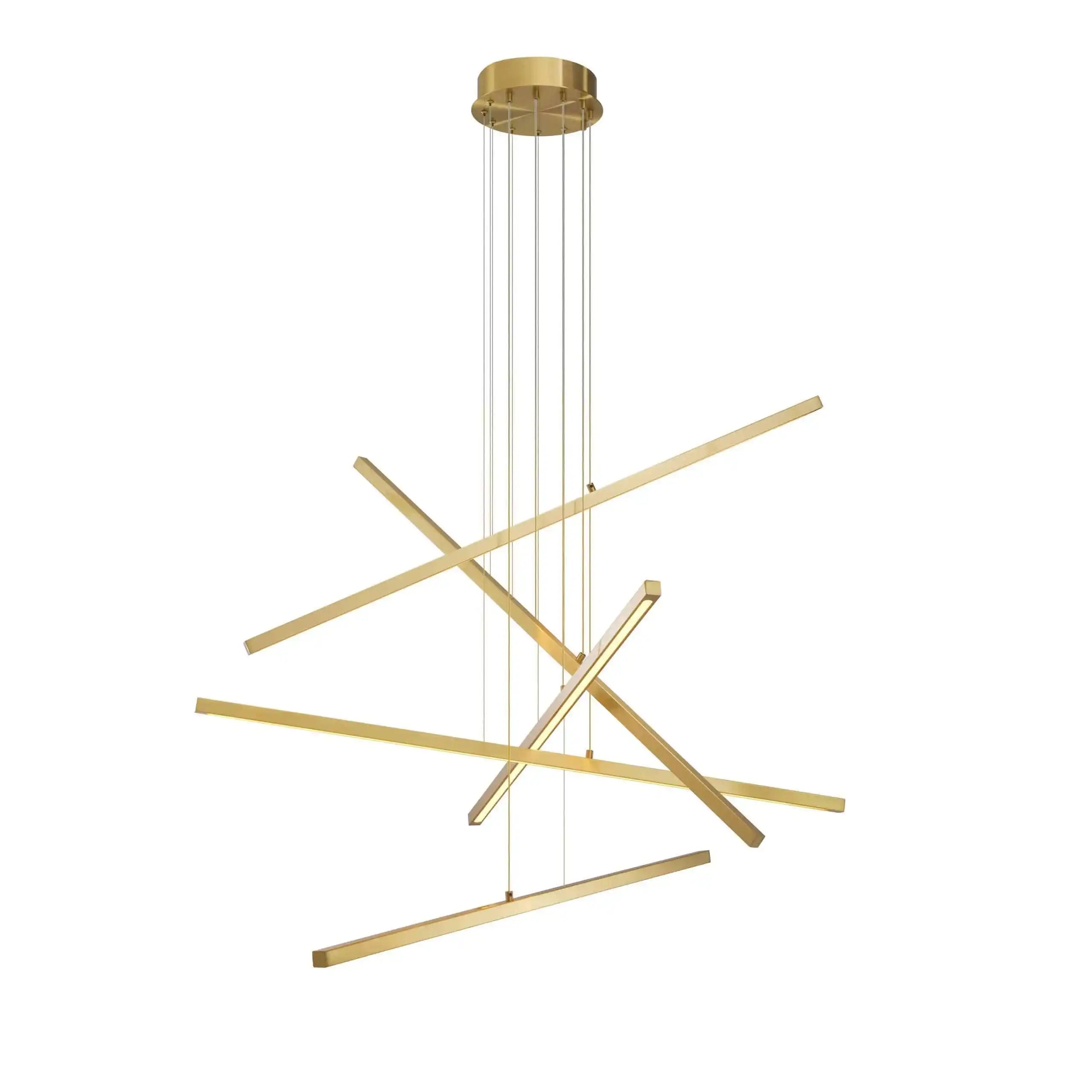 LED Kimpton Kronleuchter Hängelampe Antikes Messingfinish Gold - HomeDesign Knaus