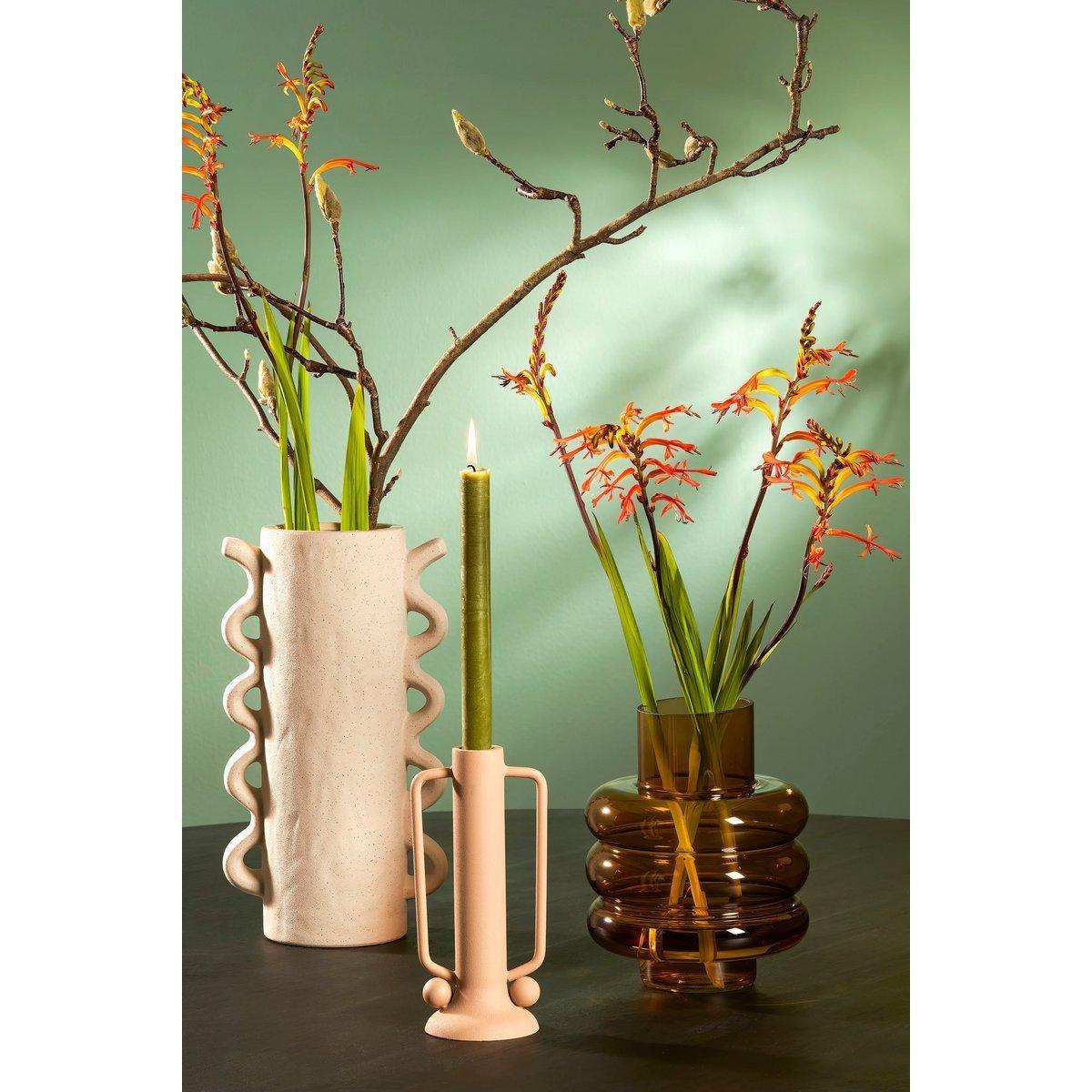 Lino Vase - H23 x Ø18 cm - Glas - Braun - HomeDesign Knaus