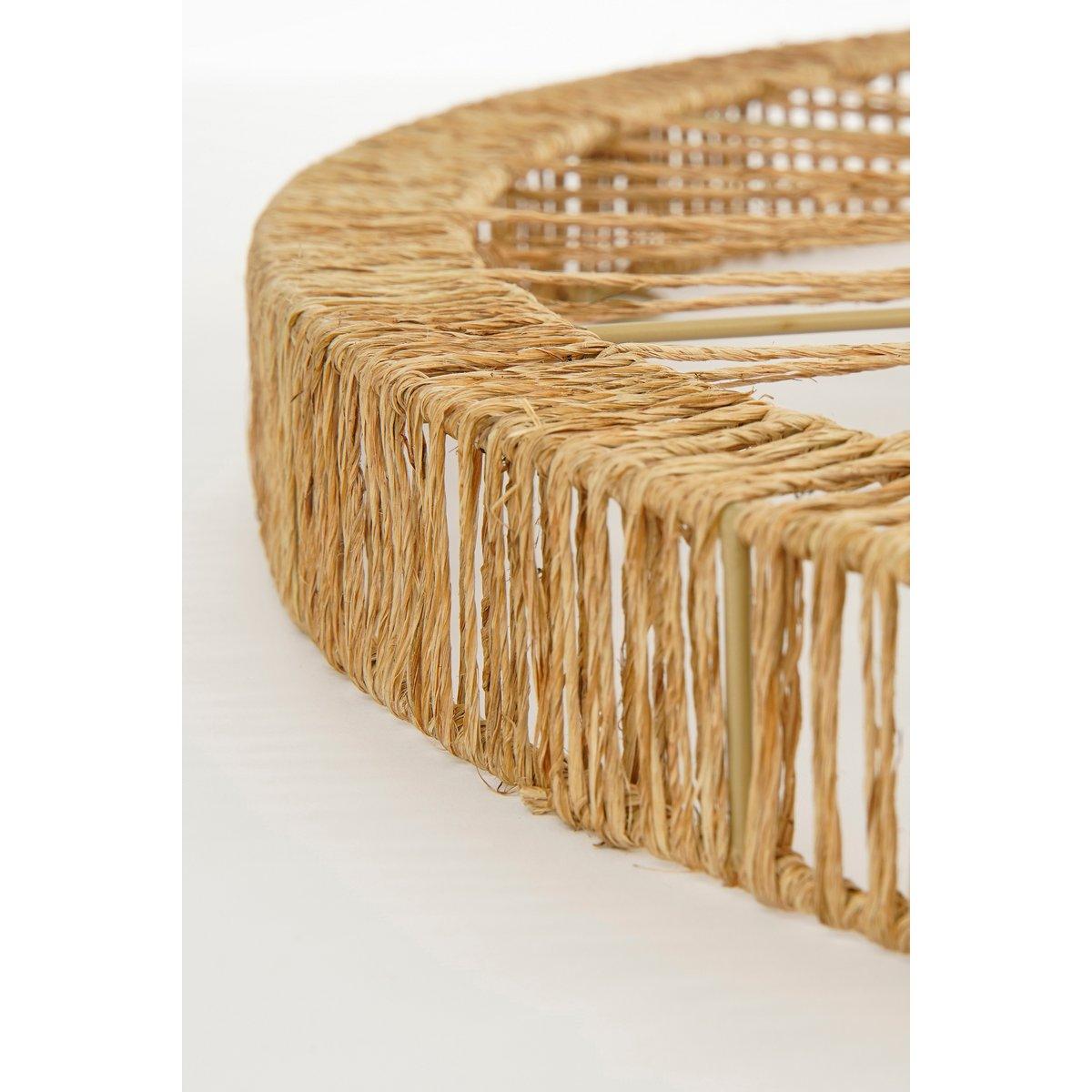 Ludy Wandspiegel – H5 x Ø60 cm – Jute – Hellbraun - HomeDesign Knaus