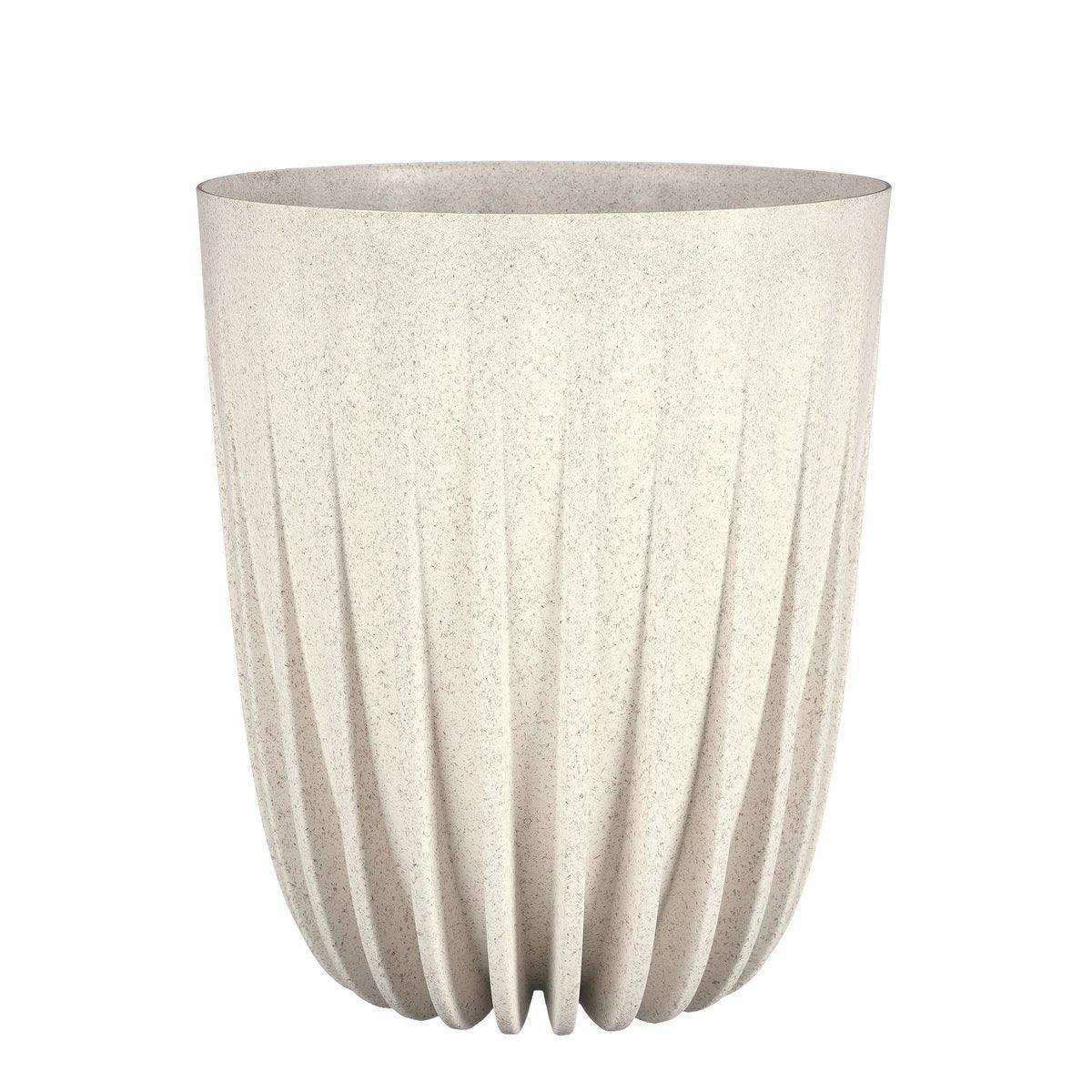 Lungo-Blumentopf – H36 x Ø30 cm – Polypropylen – FSC-Mix – gebrochenes Weiß - HomeDesign Knaus