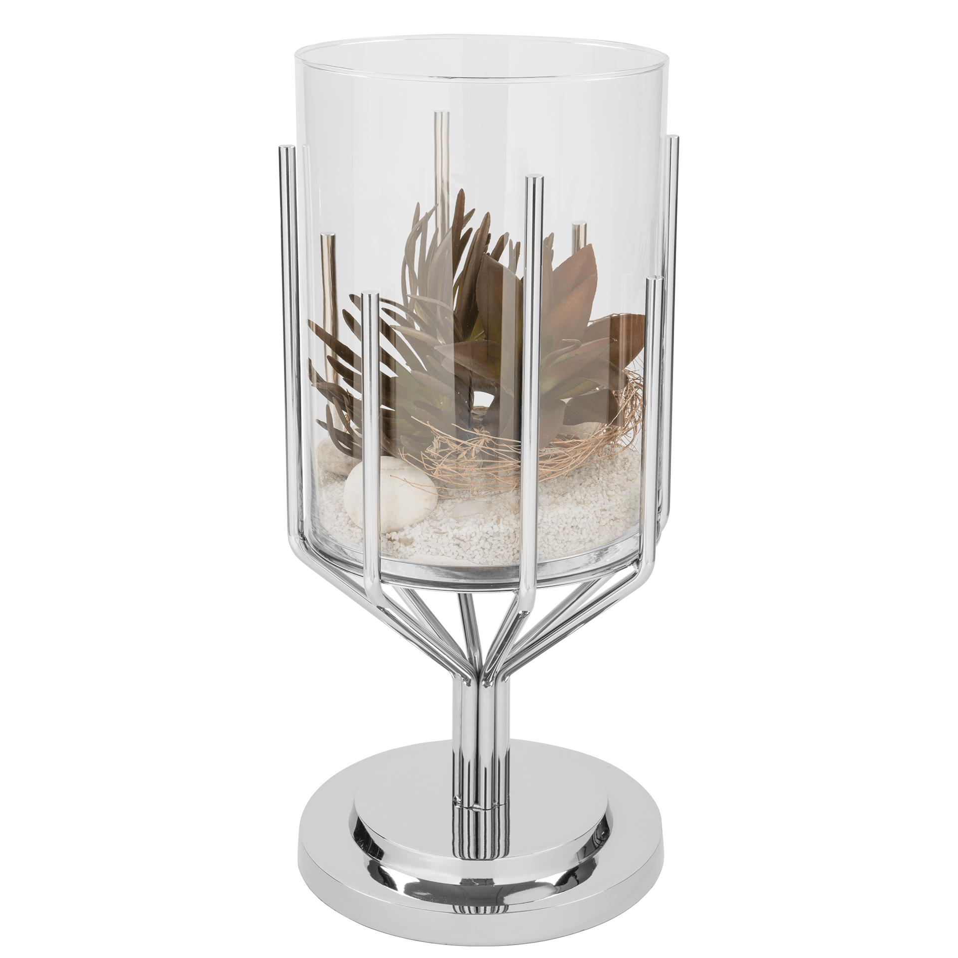 Luxor Windlicht Kerzenständer Unikat Handarbeit Edelstahl inkl. Glas - HomeDesign Knaus