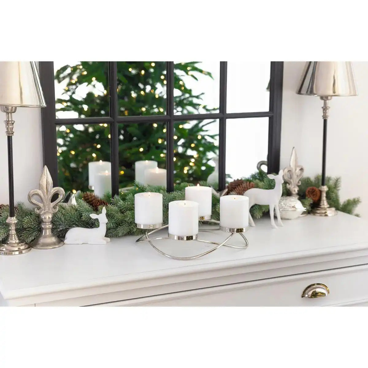 Luxus Adventskranz Chrom Alva Ø 33 cm - HomeDesign Knaus