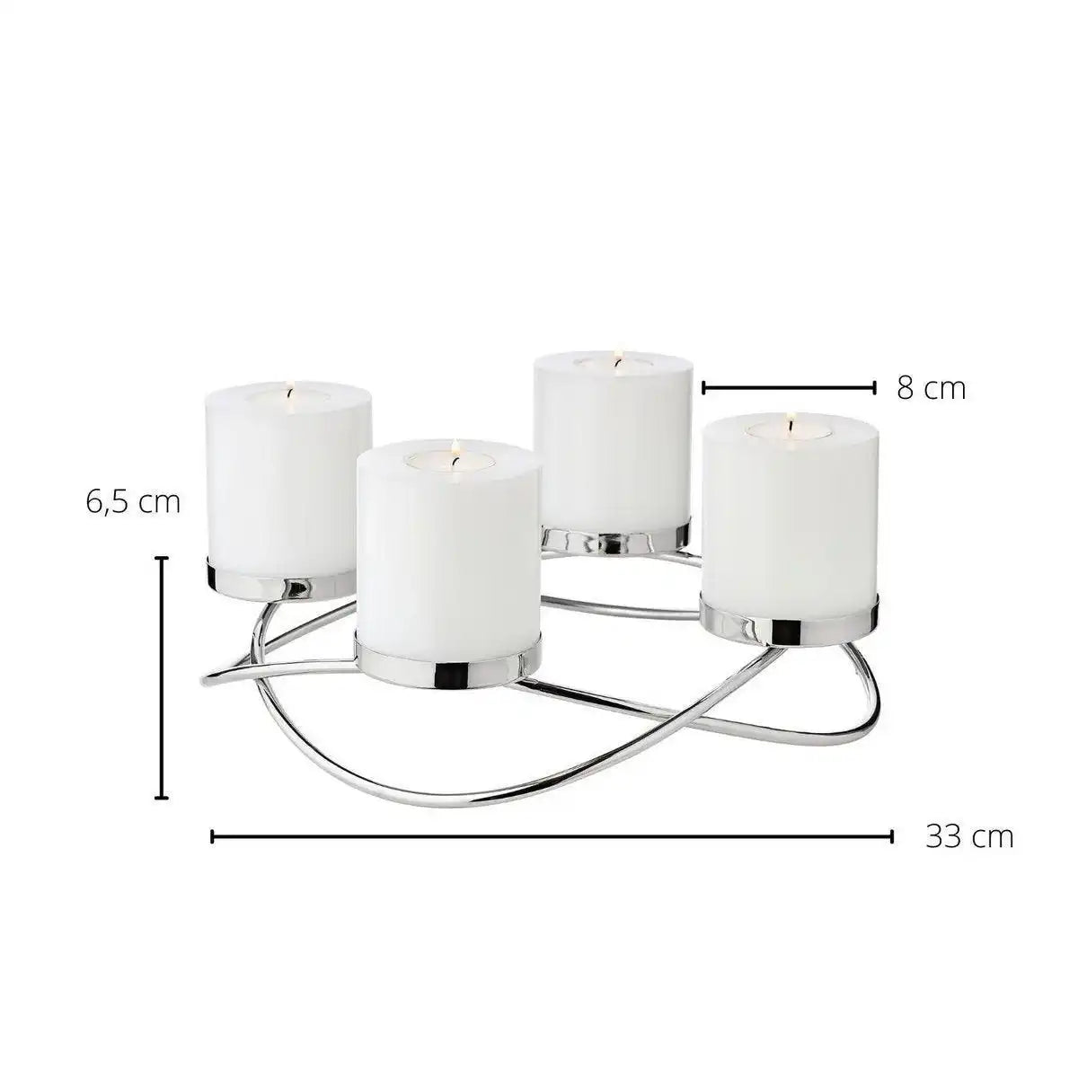 Luxus Adventskranz Chrom Alva Ø 33 cm - HomeDesign Knaus