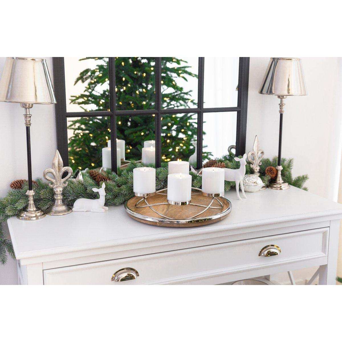 Luxus Adventskranz Chrom Alva Ø 33 cm - HomeDesign Knaus