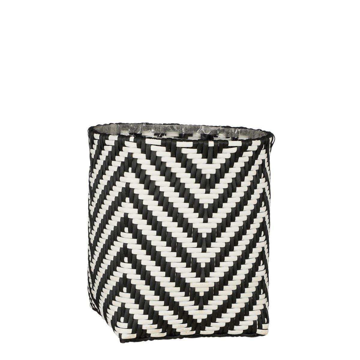 Merlijn Outdoor-Pflanzkorb – 3er-Set – H26 x Ø24 cm – recycelter Kunststoff – Schwarz, Weiß - HomeDesign Knaus