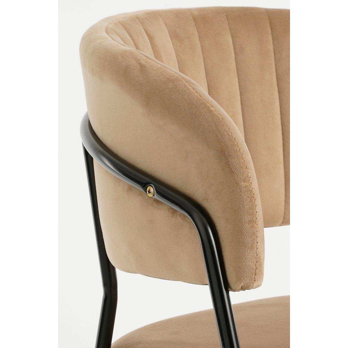 Moony Esszimmerstuhl – Samt – Beige - HomeDesign Knaus