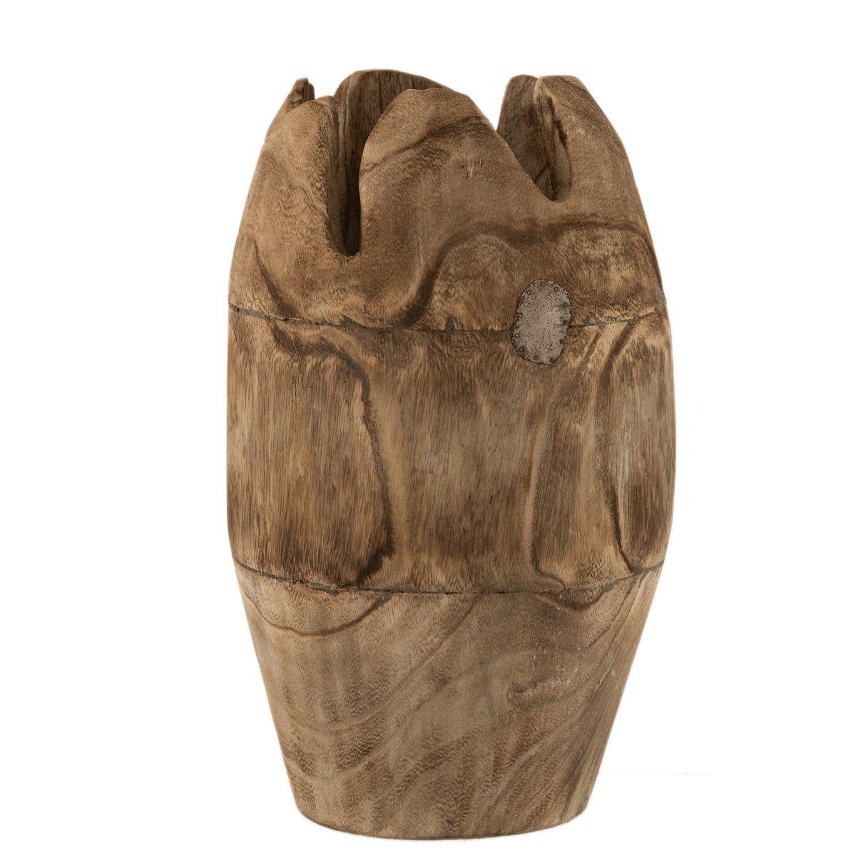 J-Line Vase Unregelmäßiges Holz Natur Mittel – 40,50 cm hoch - HomeDesign Knaus