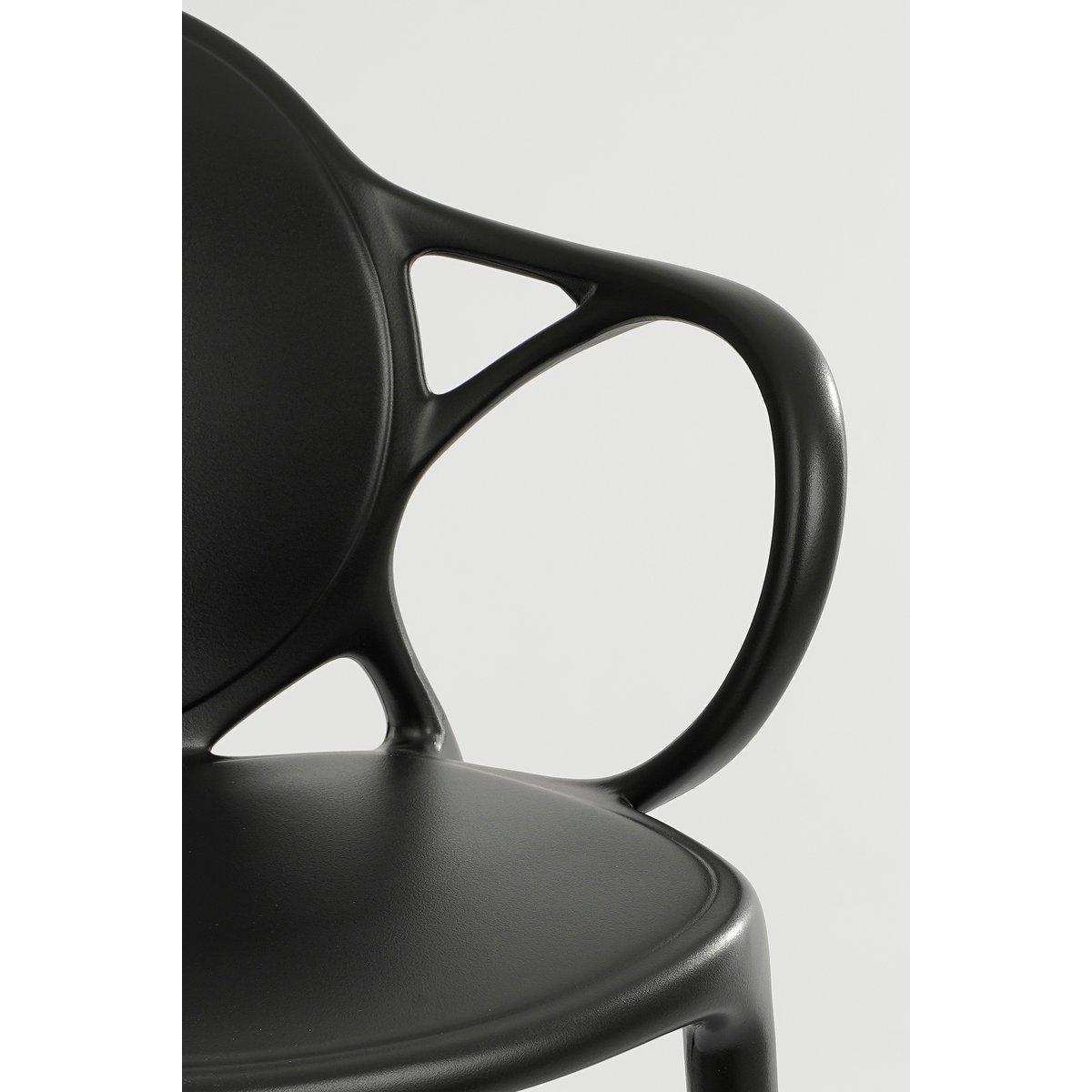 Nebraska Gartenstuhl – L56 x B56,5 x H80 cm – Polypropylen – Schwarz - HomeDesign Knaus