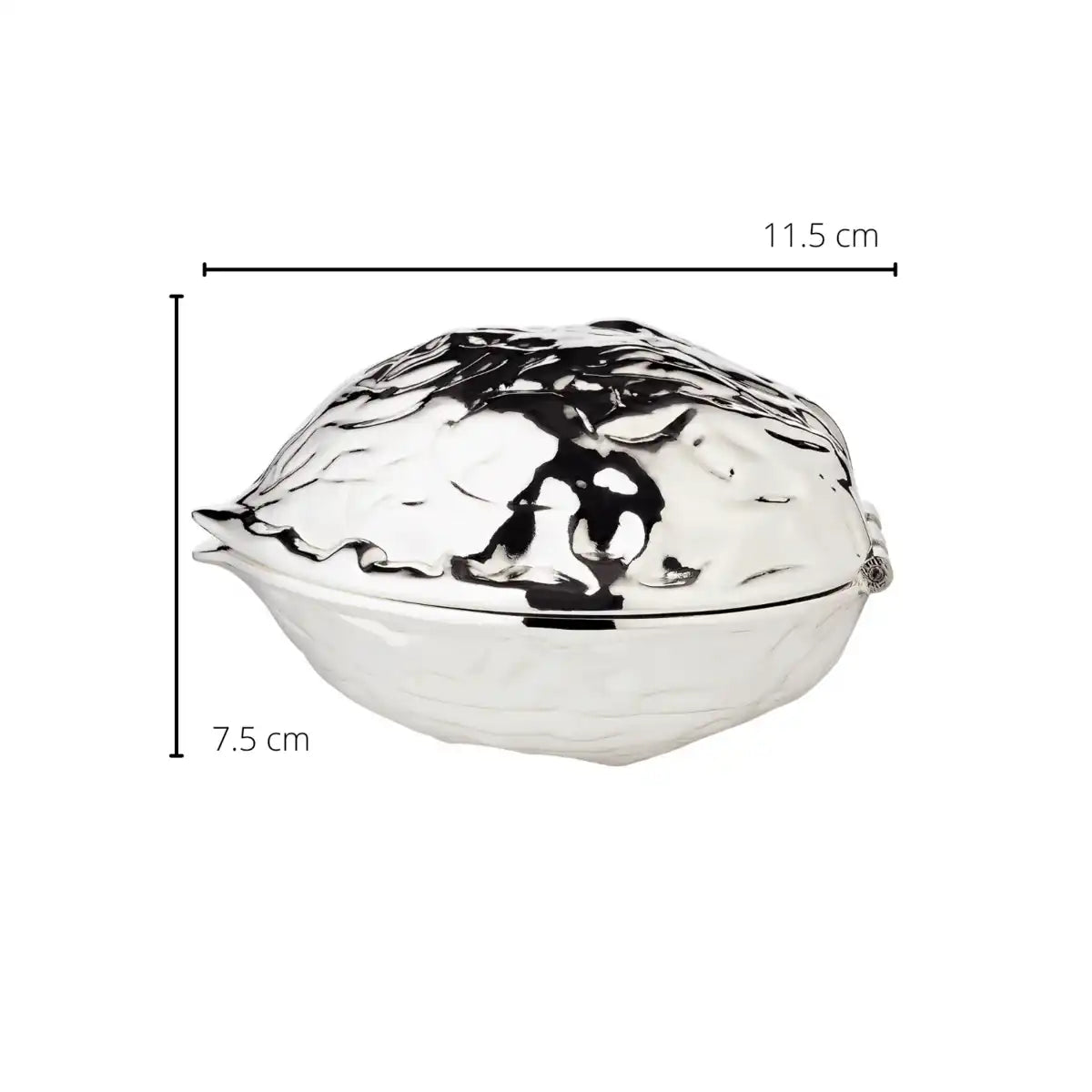 Nussknacker Walnuss, edel versilbert, anlaufgeschützt, Länge 12 cm - HomeDesign Knaus