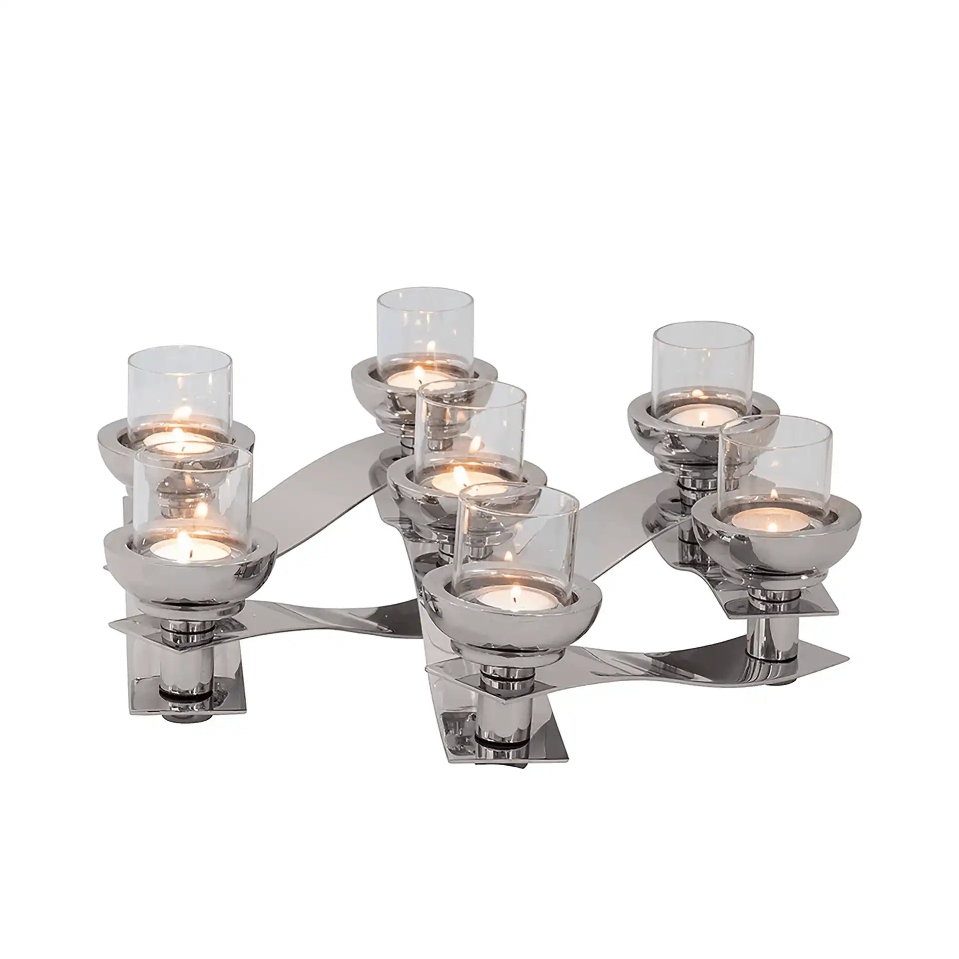 Pareo Adventskranz Unikat Handarbeit Chrom Unikat 360grad 7 flammig - HomeDesign Knaus