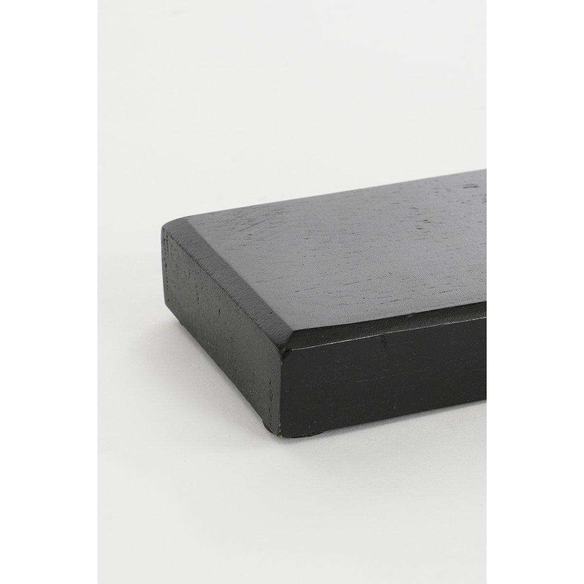 Pastina-Ornament auf Fuß – L6,5 x B16,5 x H37,5 cm – FSC 100 % Mangoholz – Schwarz - HomeDesign Knaus
