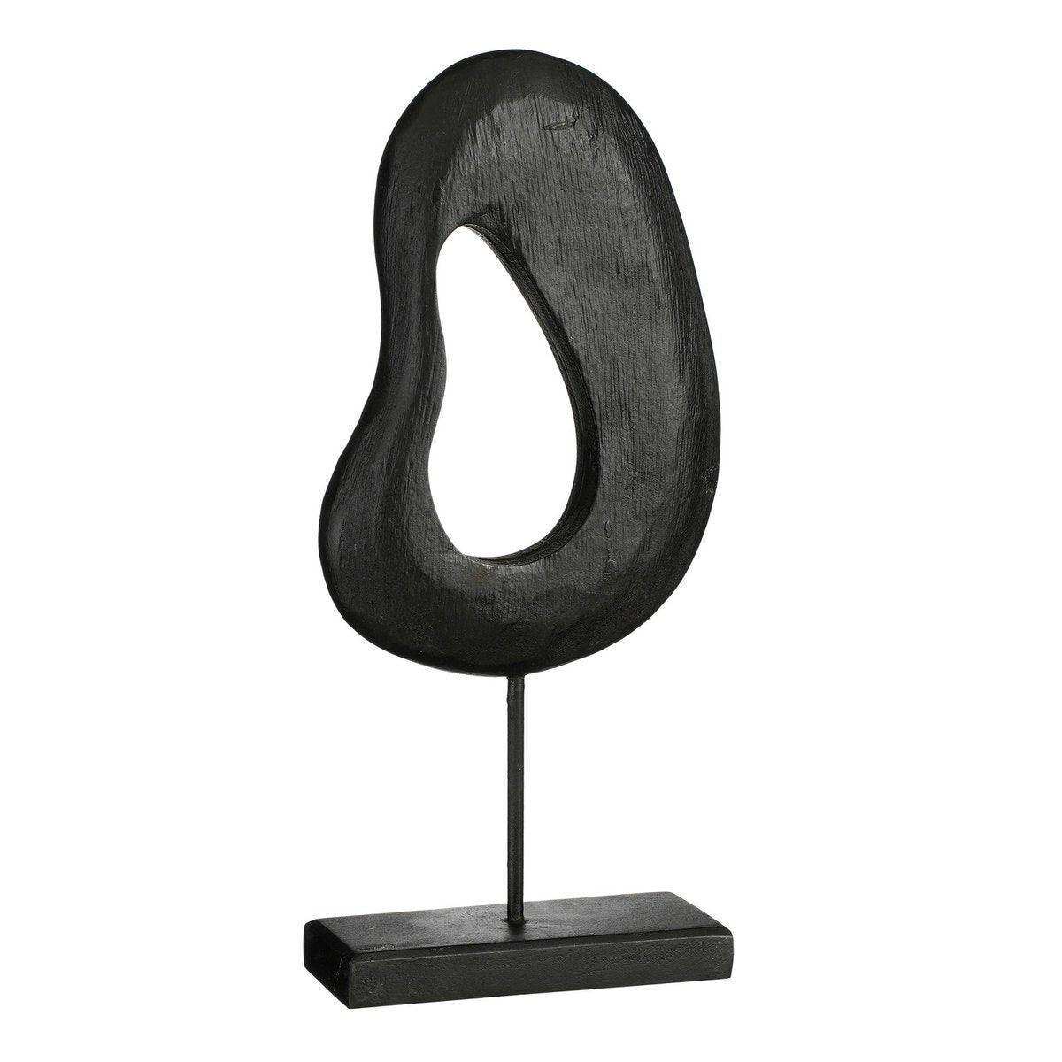Pastina-Ornament auf Fuß – L6,5 x B16,5 x H37,5 cm – FSC 100 % Mangoholz – Schwarz - HomeDesign Knaus