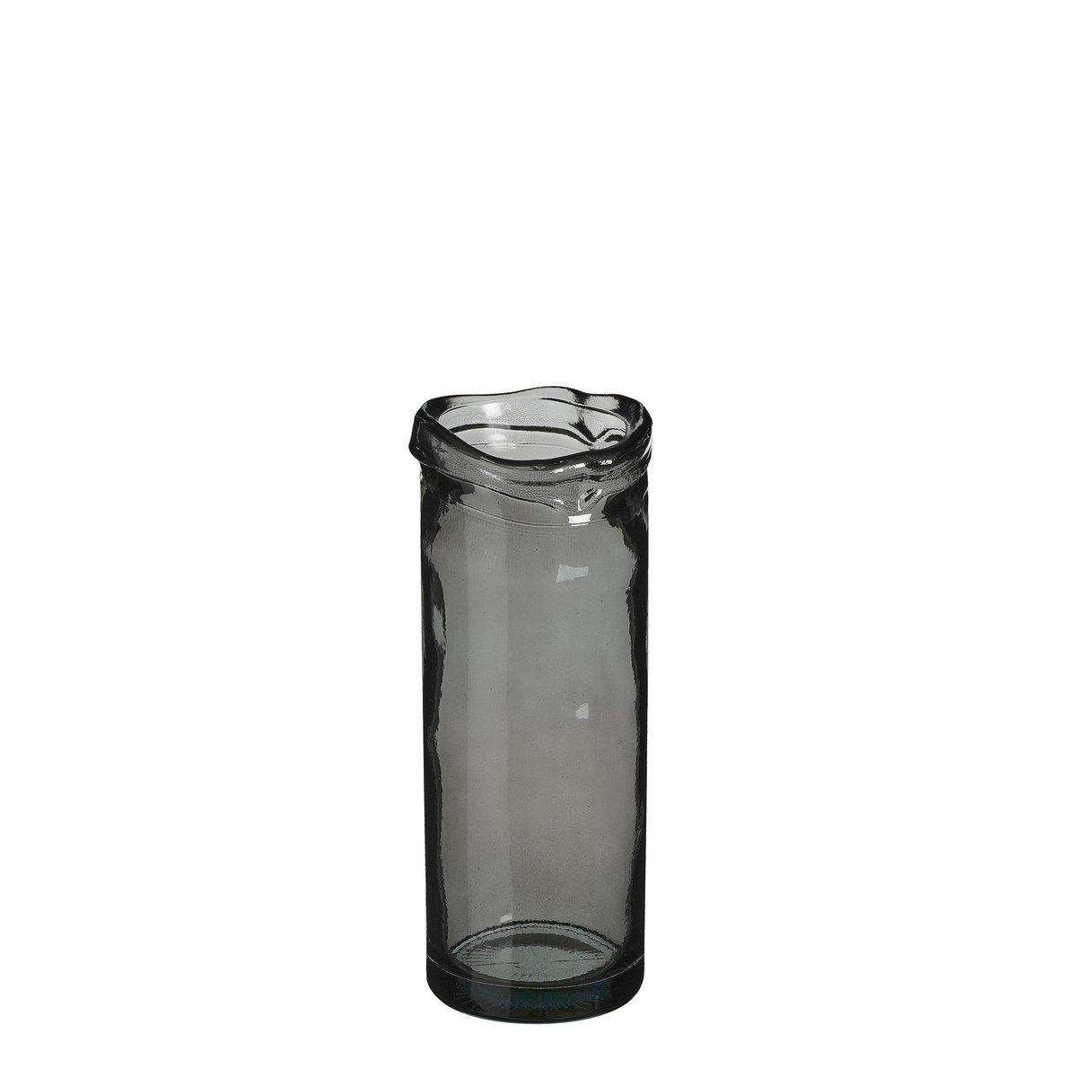 Pepe Vase - H28 x Ø12 cm - Recyceltes Glas - Grau - HomeDesign Knaus