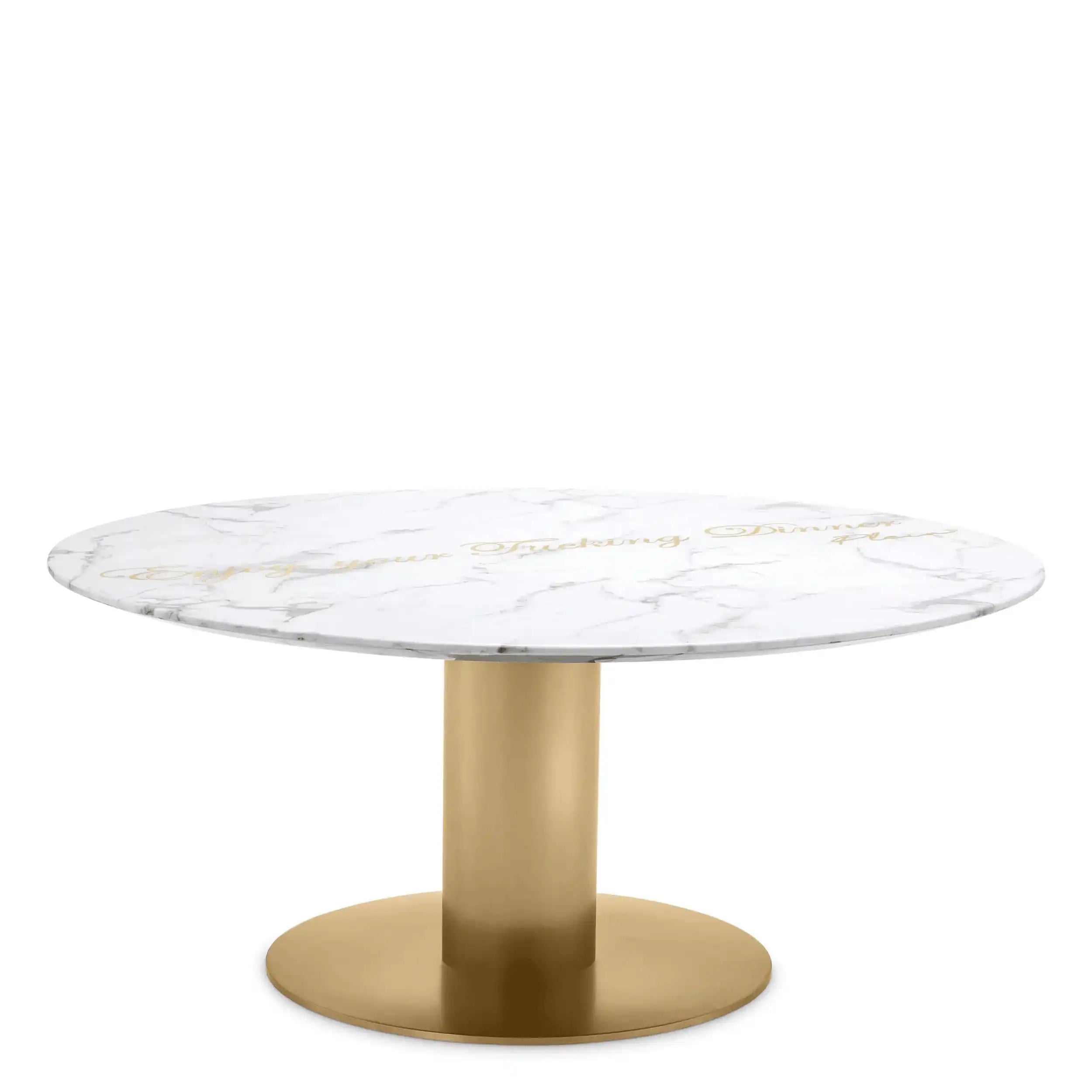Philipp Plein GENIESSEN runder Esstisch Messing-Finish Marmor Limitiert - HomeDesign Knaus