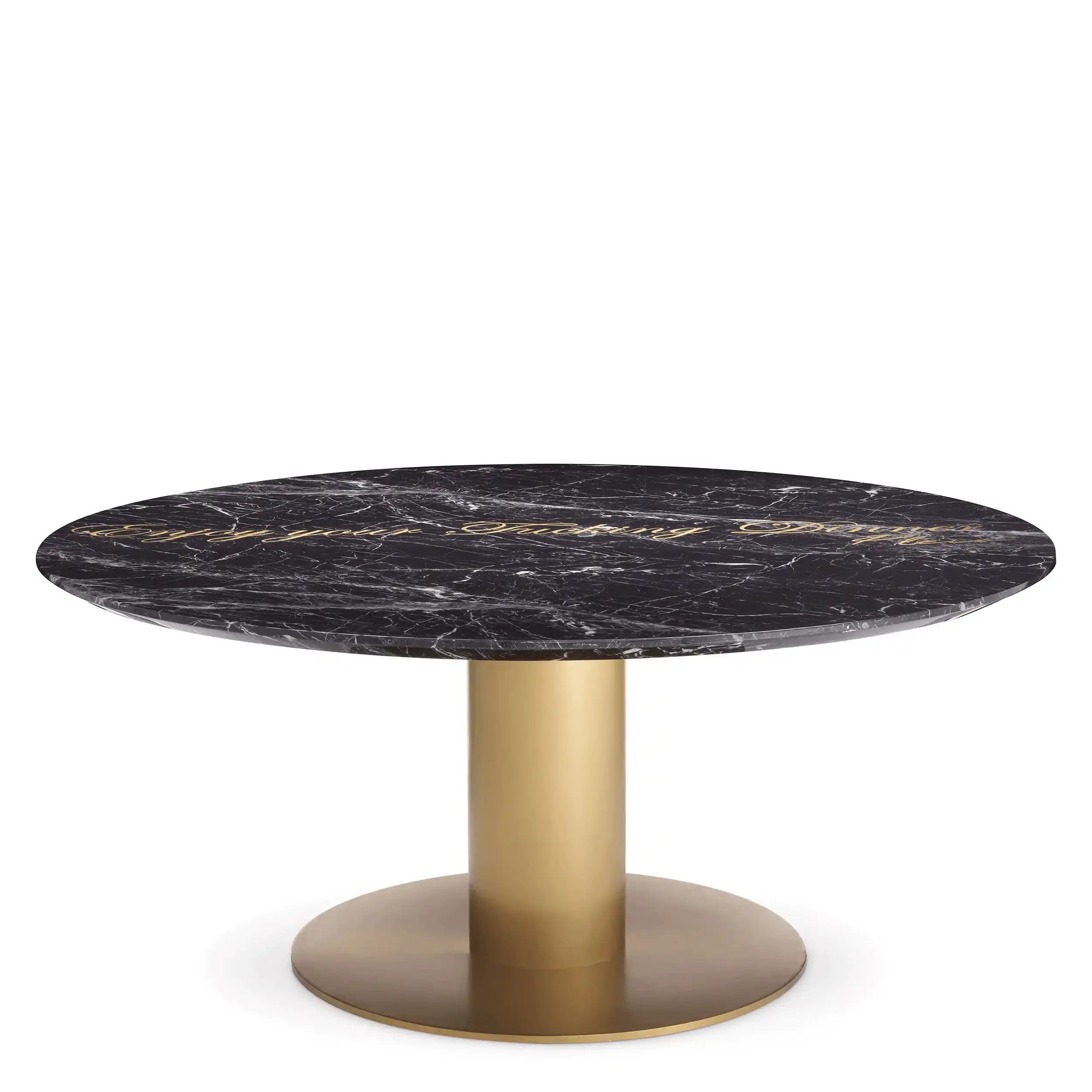 Philipp Plein GENIESSEN runder Esstisch Messing-Finish Marmor Limitiert - HomeDesign Knaus