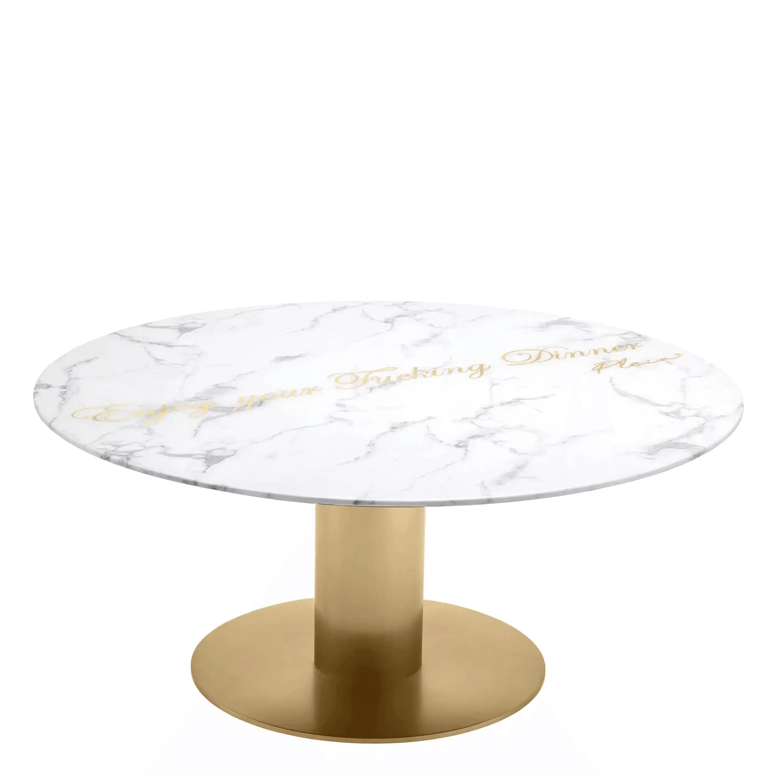 Philipp Plein GENIESSEN runder Esstisch Messing-Finish Marmor Limitiert - HomeDesign Knaus