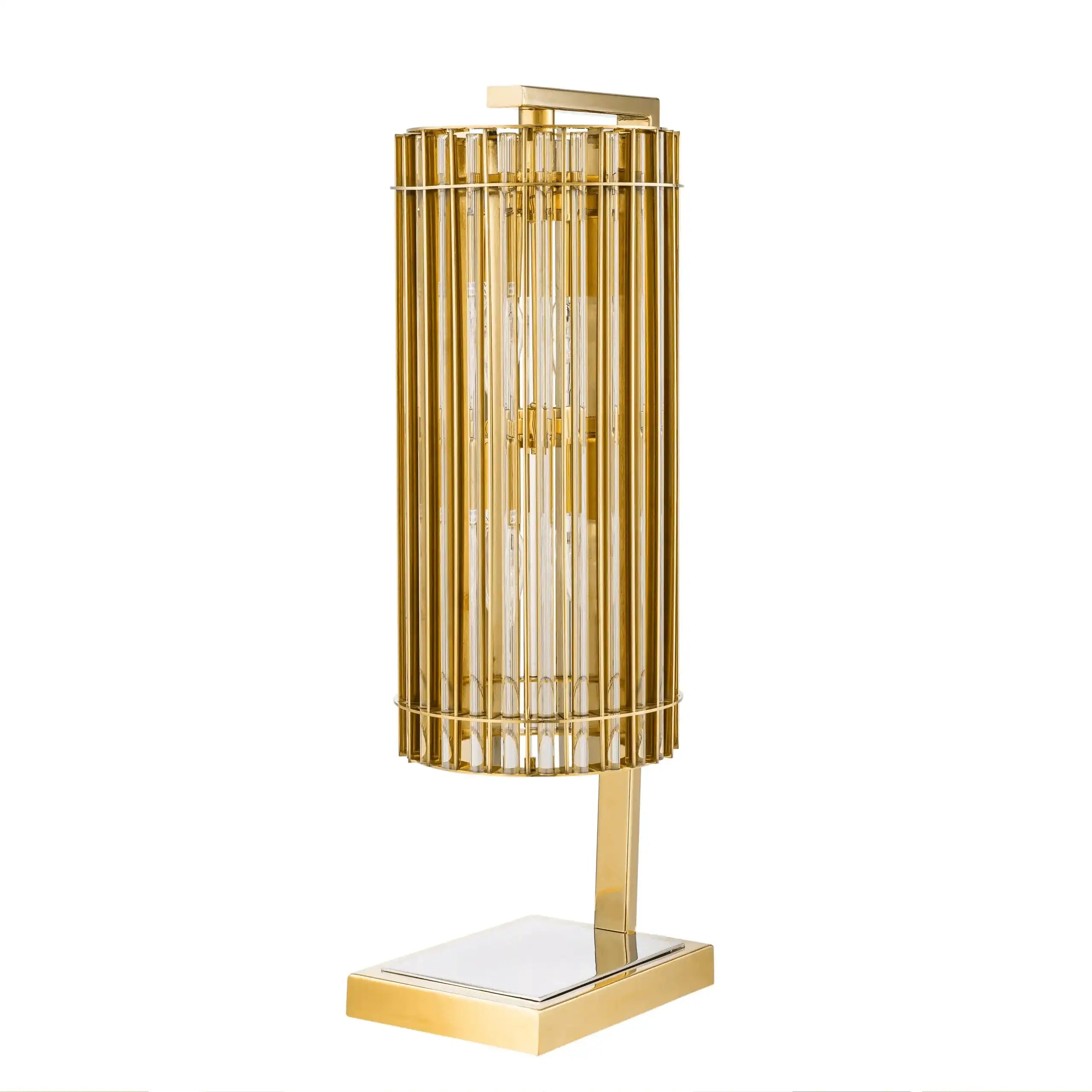 Pimlco Tischleuchte Goldfinish Nickel-Finish Champagnerglas Unikat - HomeDesign Knaus