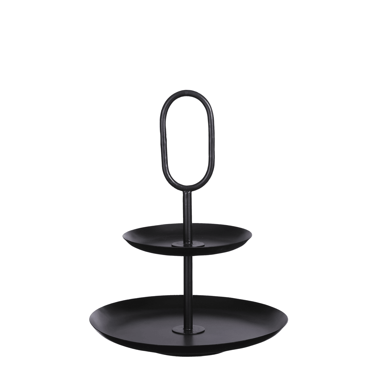 Rama Etagere 2-stöckig – H36 x Ø28 cm – Metall – Schwarz - HomeDesign Knaus