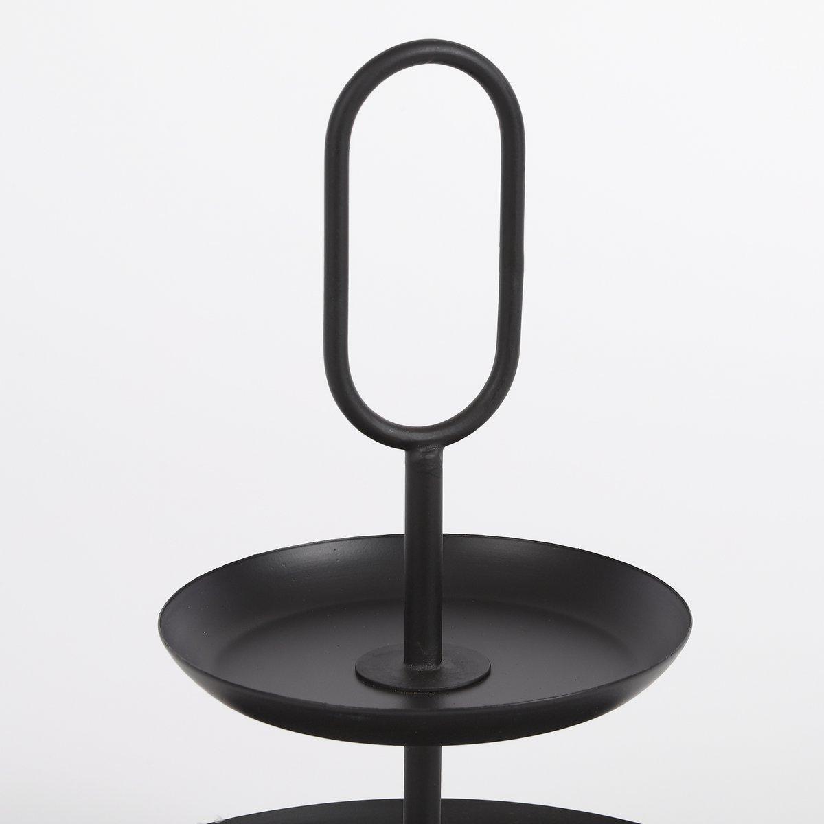 Rama Etagere 2-stöckig – H36 x Ø28 cm – Metall – Schwarz - HomeDesign Knaus