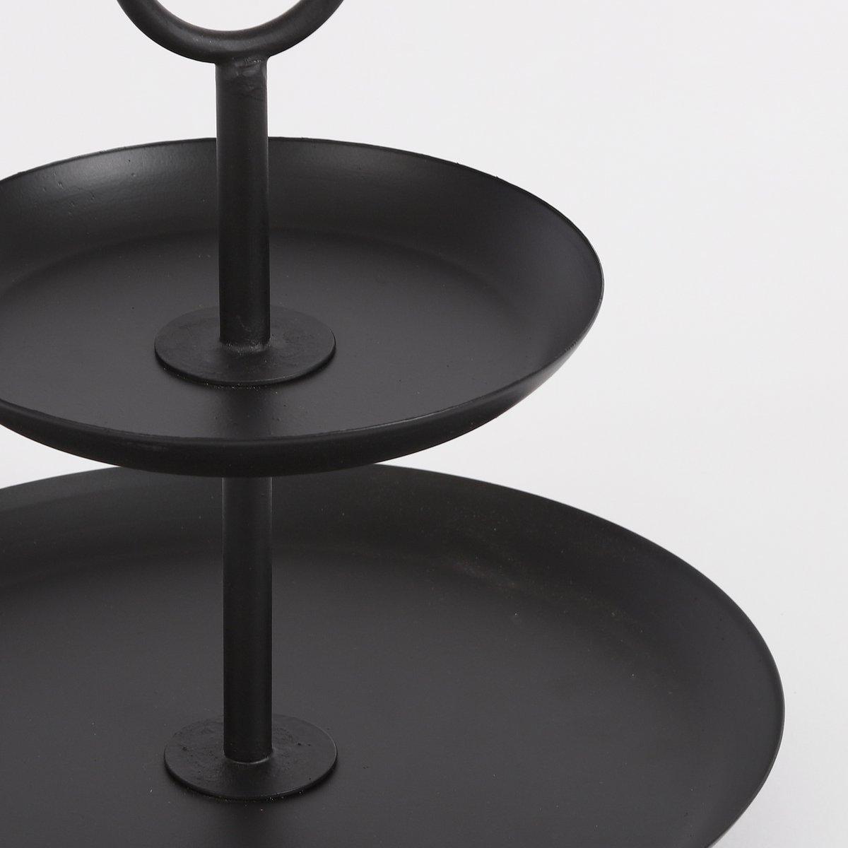 Rama Etagere 2-stöckig – H36 x Ø28 cm – Metall – Schwarz - HomeDesign Knaus