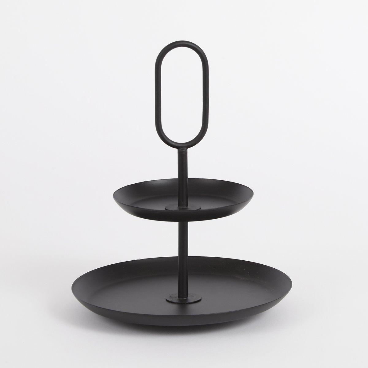 Rama Etagere 2-stöckig – H36 x Ø28 cm – Metall – Schwarz - HomeDesign Knaus