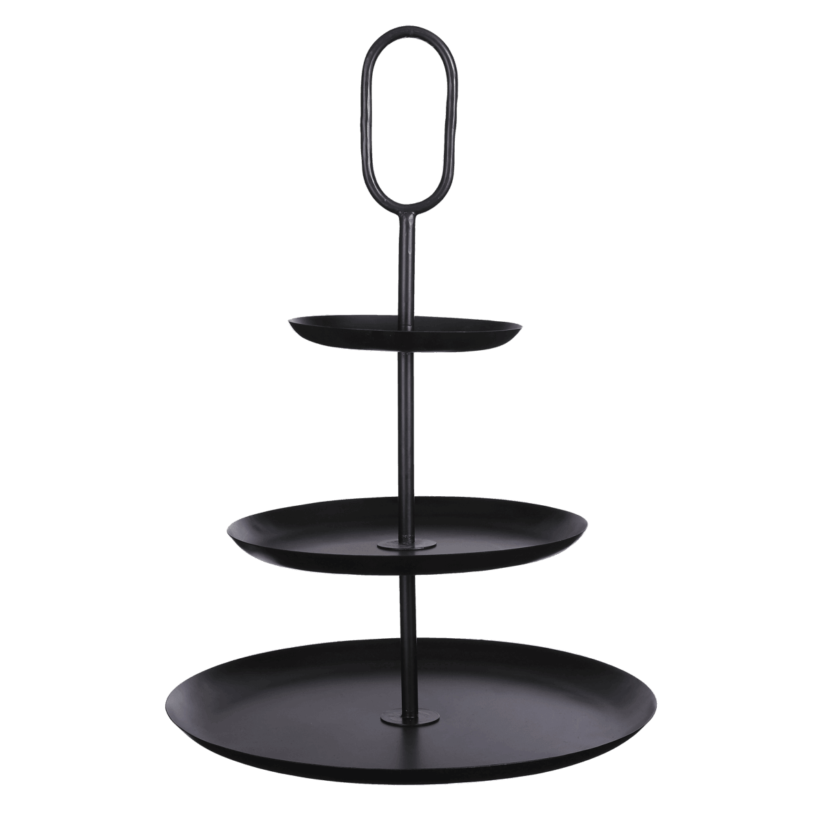 Rama Etagere 3-stöckig – H55 x Ø38 cm – Metall – Schwarz - HomeDesign Knaus