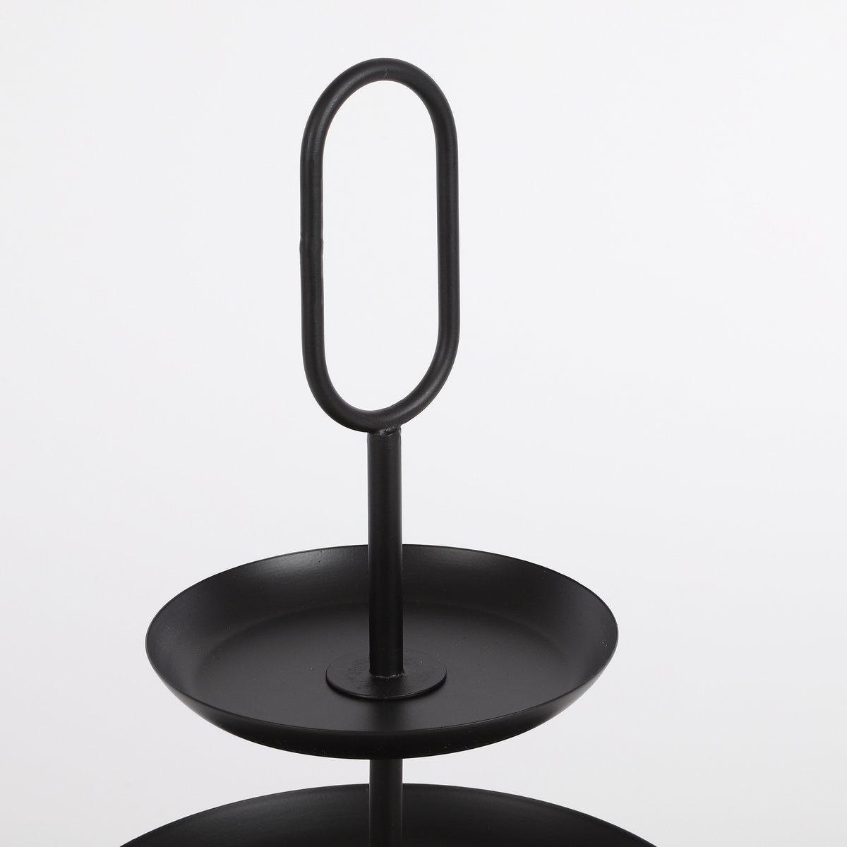 Rama Etagere 3-stöckig – H55 x Ø38 cm – Metall – Schwarz - HomeDesign Knaus