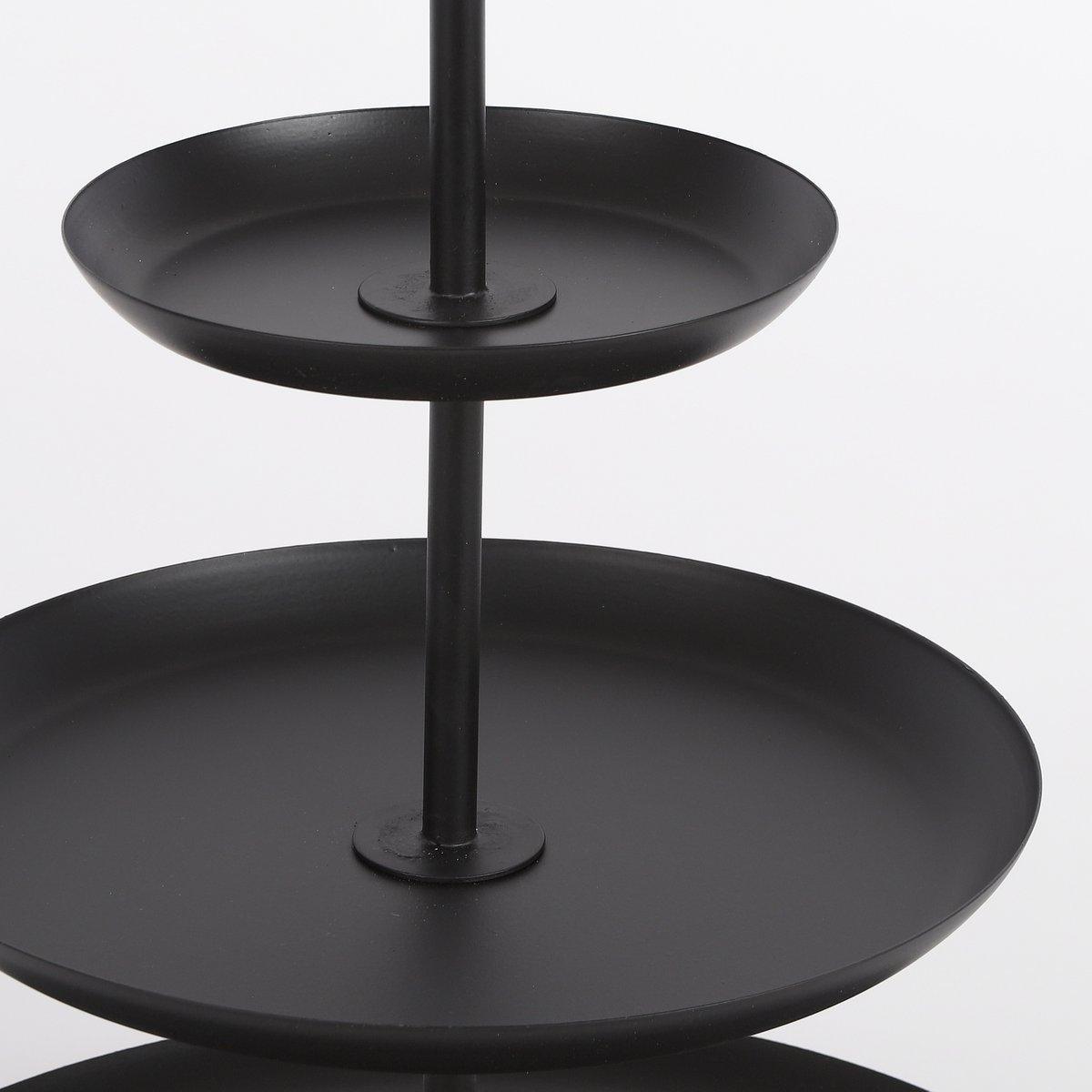 Rama Etagere 3-stöckig – H55 x Ø38 cm – Metall – Schwarz - HomeDesign Knaus