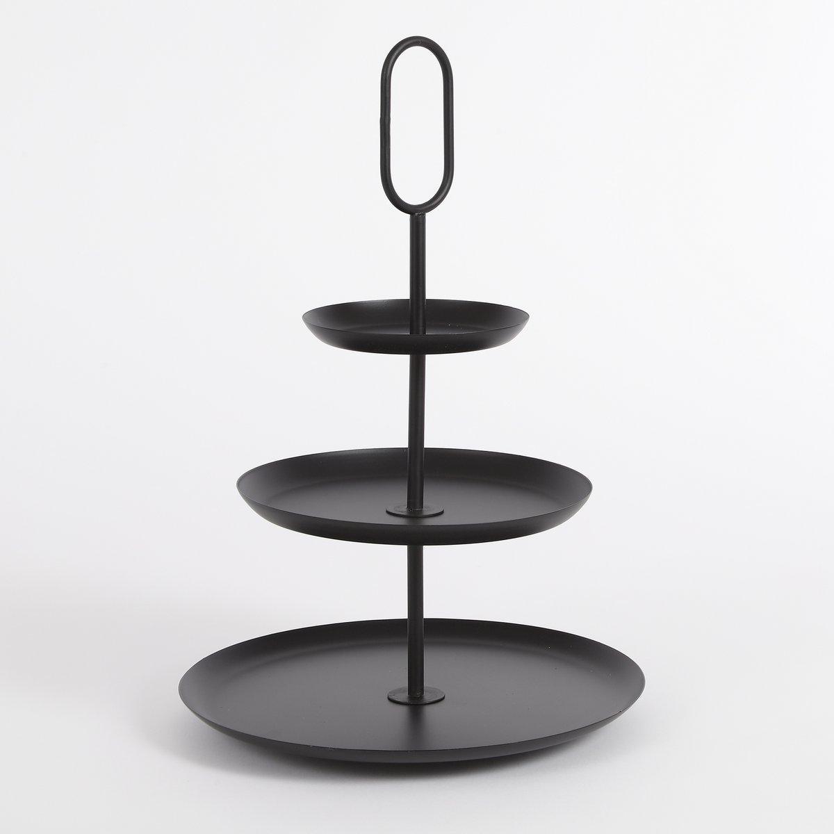 Rama Etagere 3-stöckig – H55 x Ø38 cm – Metall – Schwarz - HomeDesign Knaus