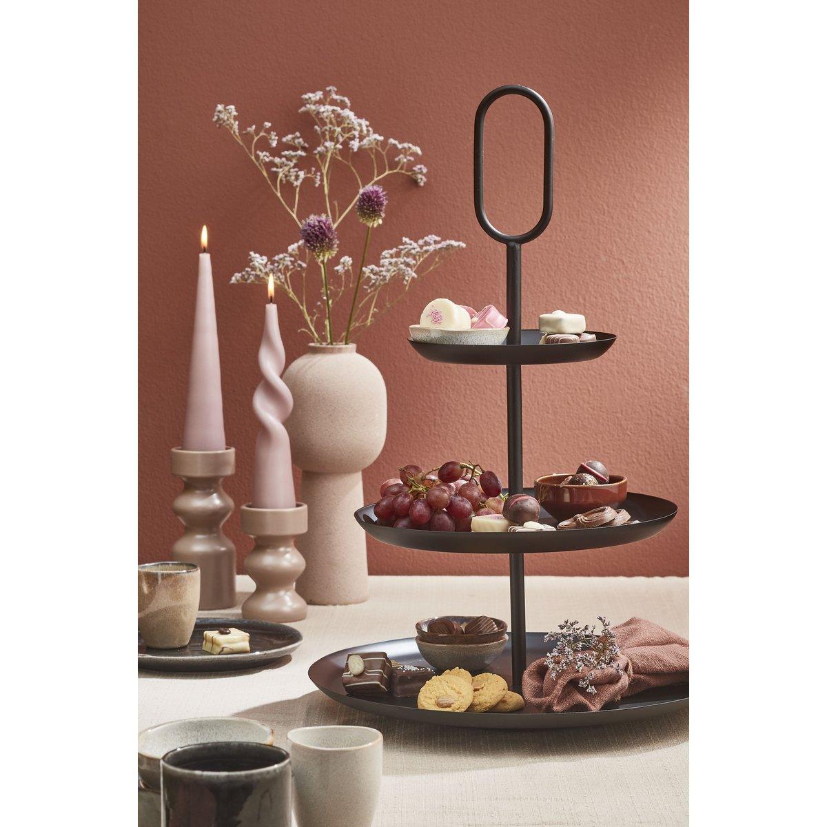 Rama Etagere 3-stöckig – H55 x Ø38 cm – Metall – Schwarz - HomeDesign Knaus