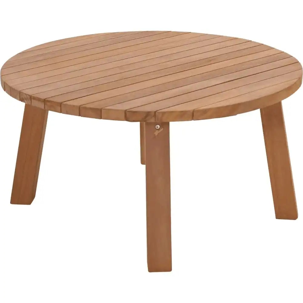 Rustikaler rund Gartentisch aus Teakholz Esstisch 80x40 - HomeDesign Knaus