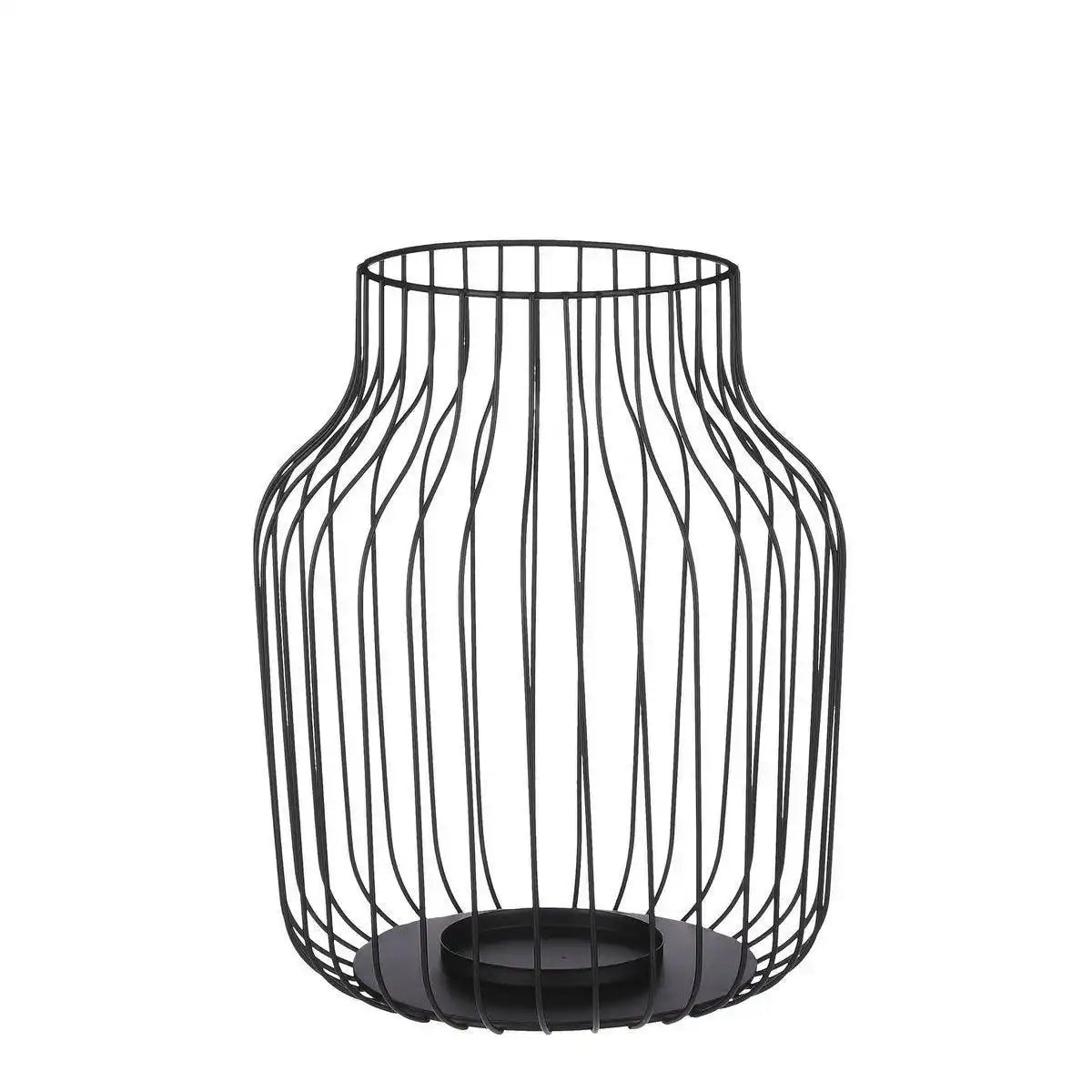 Saga-Laterne – H35,5 x Ø28 cm – Schwarz - HomeDesign Knaus