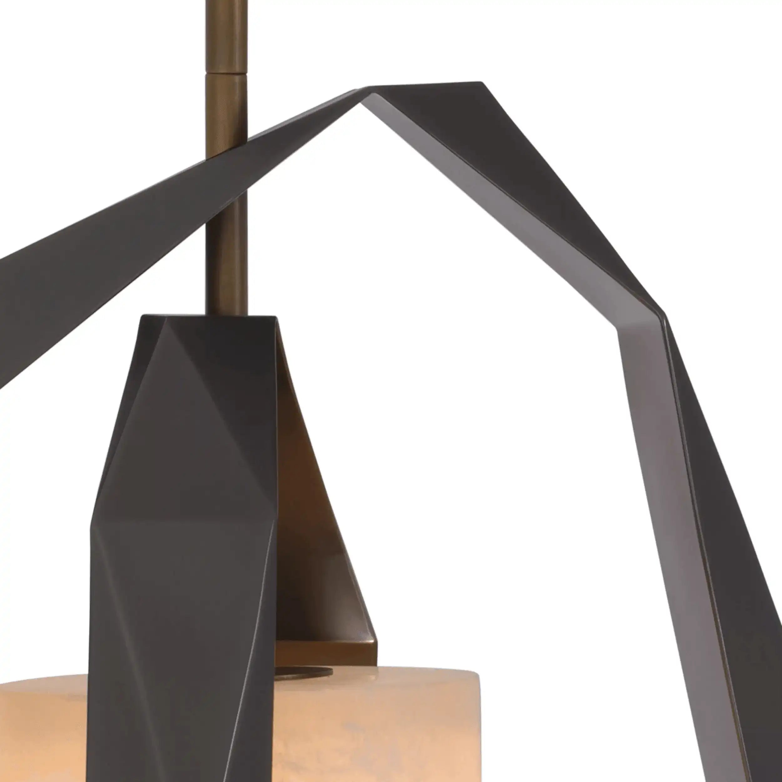 Santos Double Hängeleuchte Antik Messingfinish Alabaster Material Unikat - HomeDesign Knaus