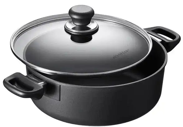 Scanpan 26 cm/4,0 L Schmortopf mit Deckel Classic Glaskeramik Backofengeeignet Edelstahl - HomeDesign Knaus