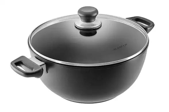 Scanpan 28 cm/6,0 L Bratentopf mit Deckel Classic Induktion Glaskeramik Backofengeeignet Edelstahl - HomeDesign Knaus