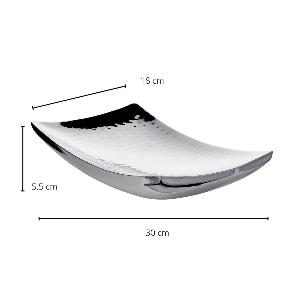 EDZARD Schale Dekoschale Dallas, Edelstahl gehämmert hochglanzpoliert, 30 x 18 cm - HomeDesign Knaus