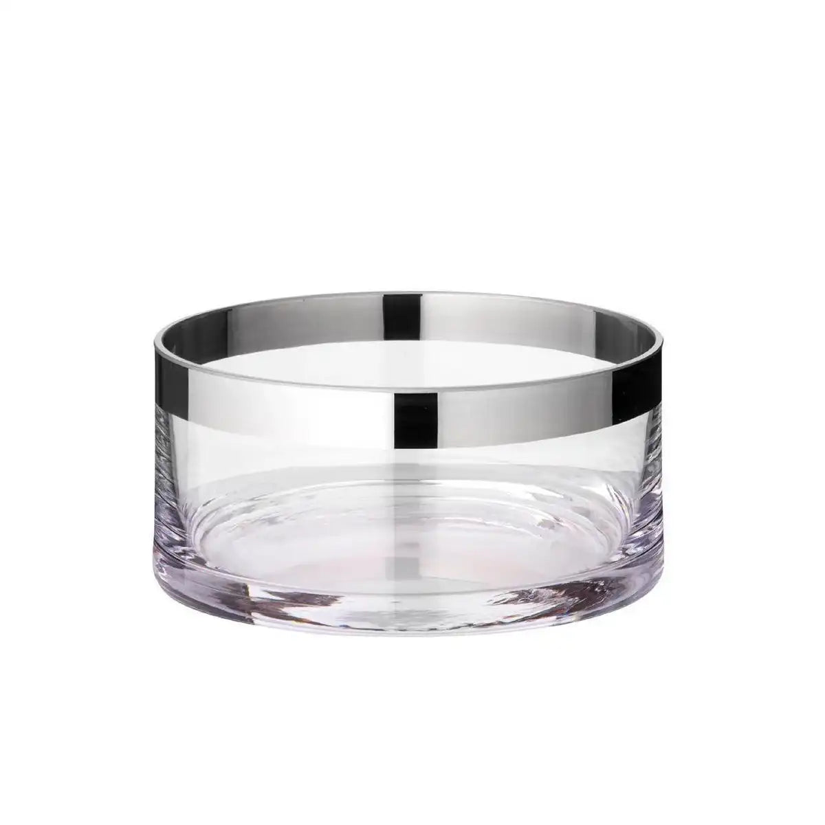 Schale Dekoschale Grit, mundgeblasenes Kristallglas mit Platinrand 15 cm - HomeDesign Knaus
