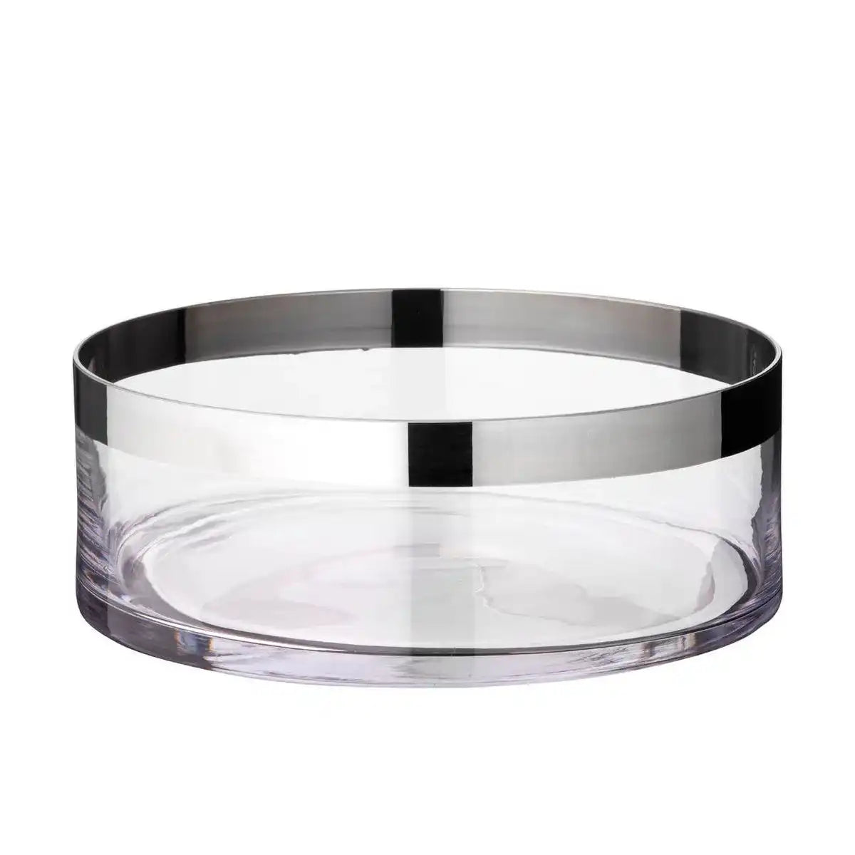 Schale Dekoschale Grit, mundgeblasenes Kristallglas mit Platinrand 25 cm - HomeDesign Knaus