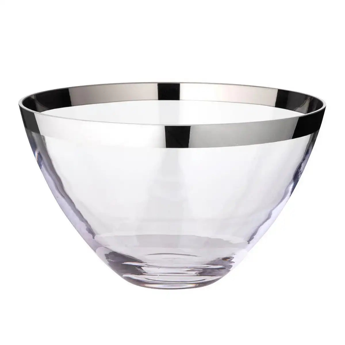 Schale Dekoschale Holly, mundgeblasenes Kristallglas mit Platinrand 30 cm - HomeDesign Knaus