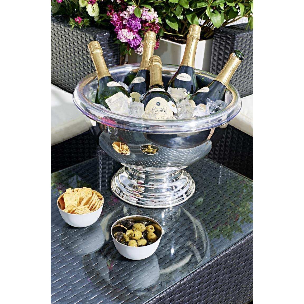 Schale Servierschale Somerset mit transparentem Einsatz, schwerversilbert, Durchmesser 40 cm - HomeDesign Knaus