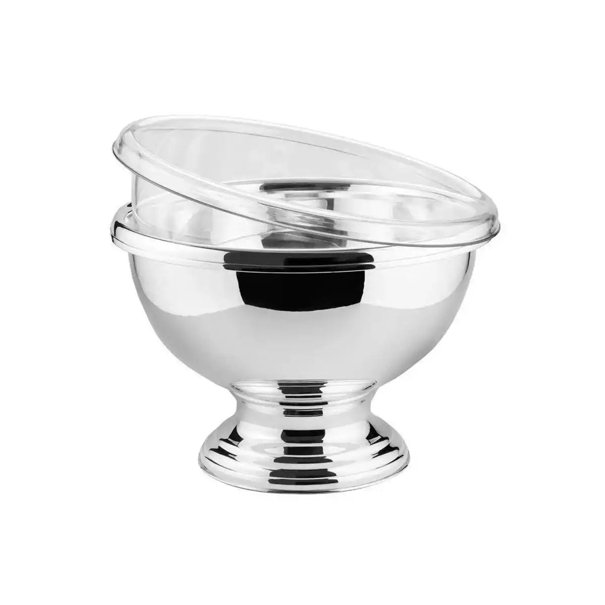 Schale Servierschale Somerset mit transparentem Einsatz, schwerversilbert, Durchmesser 40 cm - HomeDesign Knaus