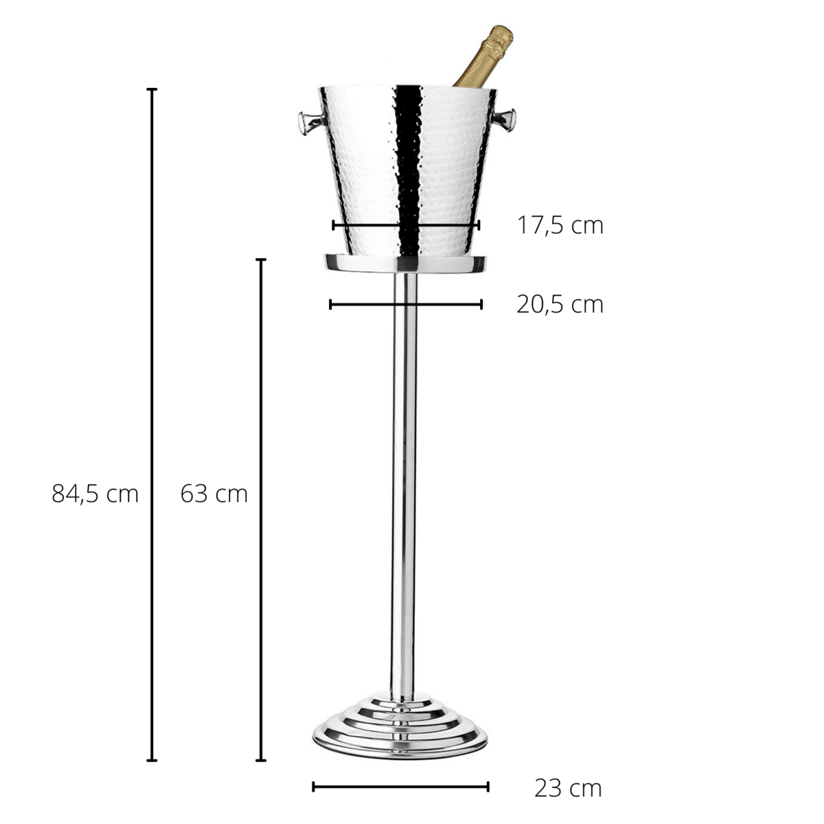 Sektkühler Capri mit Ständer in gold H 83cm - HomeDesign Knaus