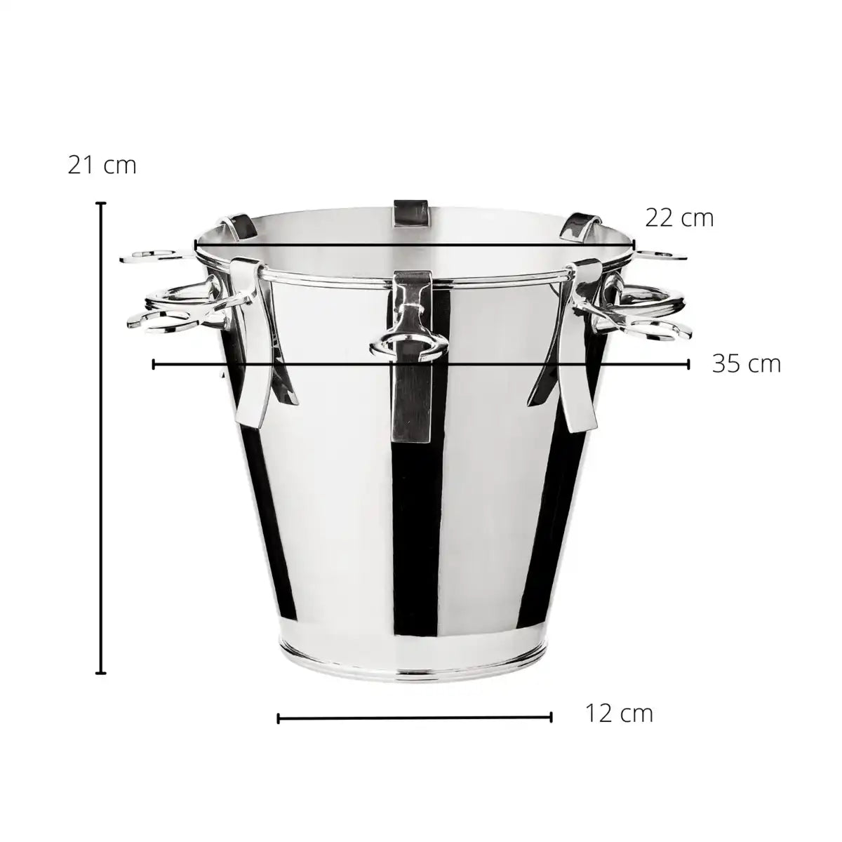 Sektkühler Flaschenkühler Calo mit 6 Glashaltern, schwerversilbert, Höhe 21 cm - HomeDesign Knaus