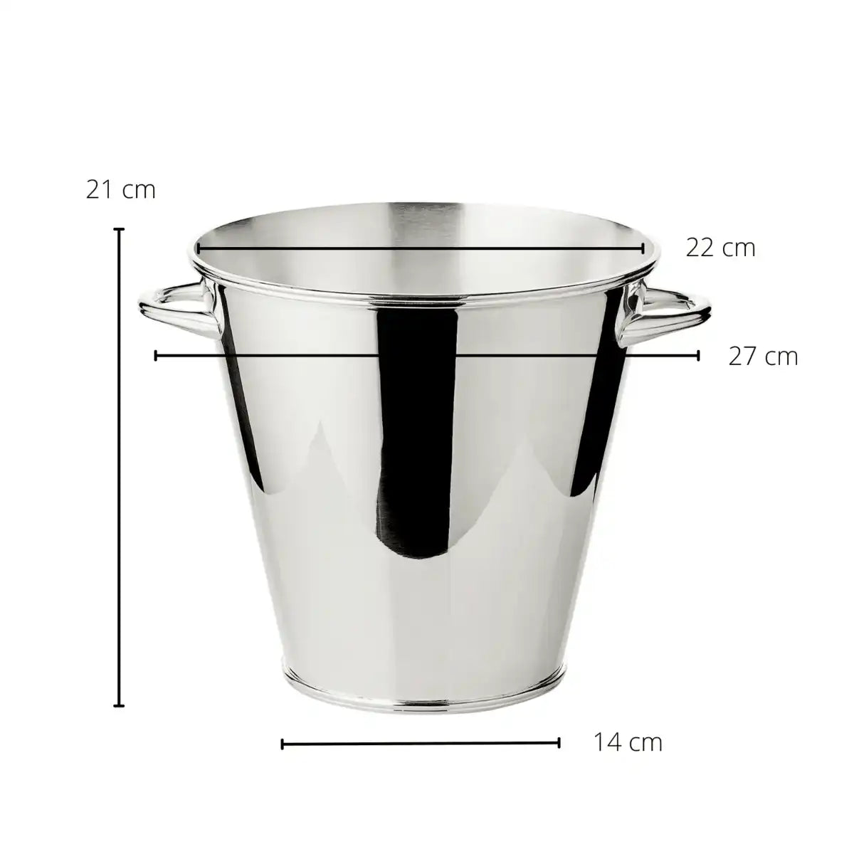 Sektkühler Flaschenkühler Calo mit Griffen, schwerversilbert, Höhe 21 cm, Durchmesser 22 cm - HomeDesign Knaus