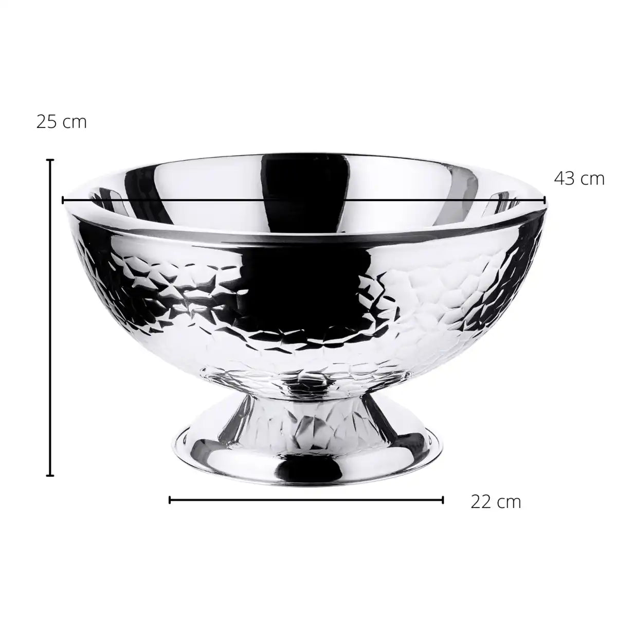 Sektkühler Flaschenkühler Capri, Edelstahl hochglanzpoliert, außen gemustert, ø 43 cm, H 24 cm - HomeDesign Knaus