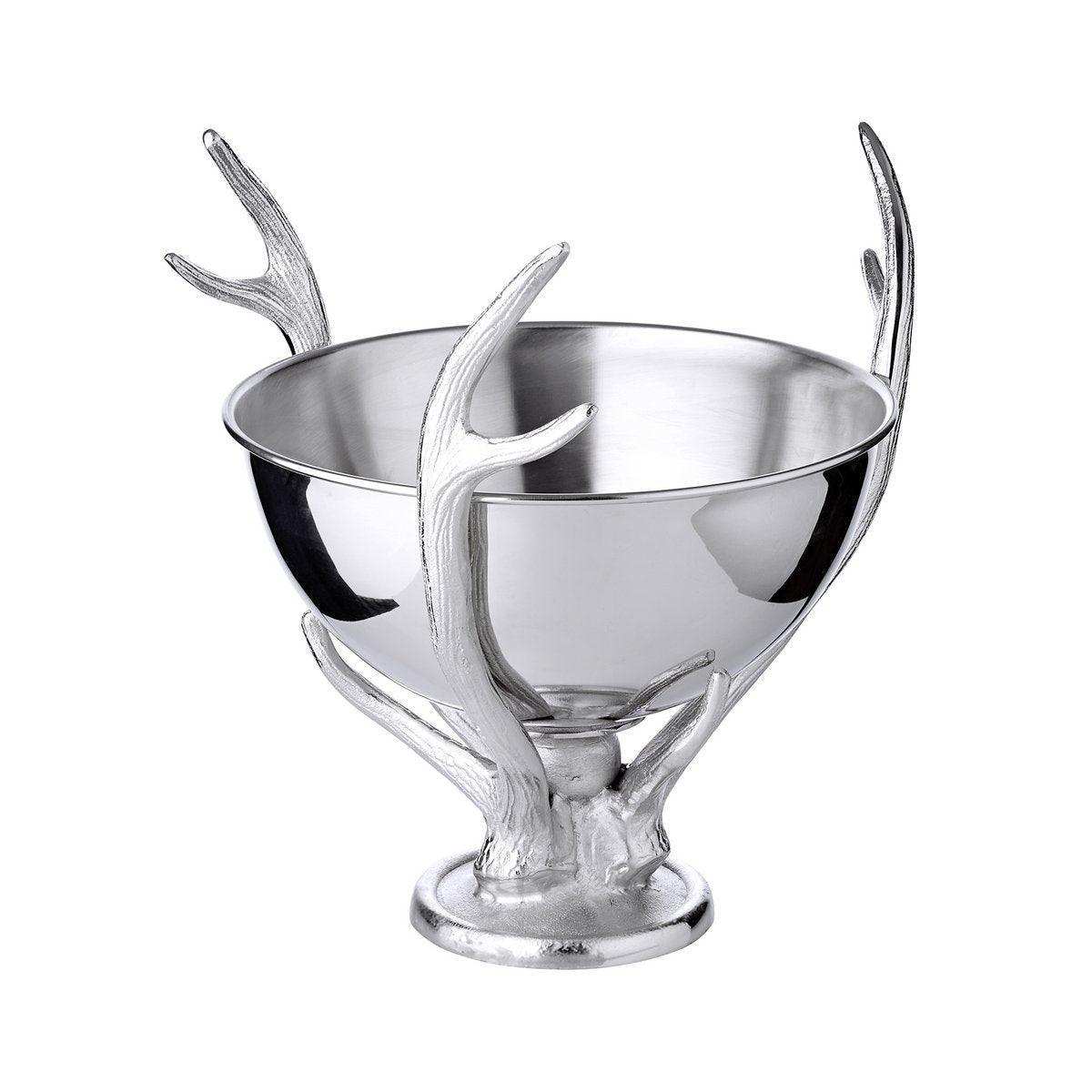 Sektkühler Lita (Höhe 37 cm, Ø 31 cm), silberfarben, Aluminium vernickelt, Geweih-Optik - HomeDesign Knaus